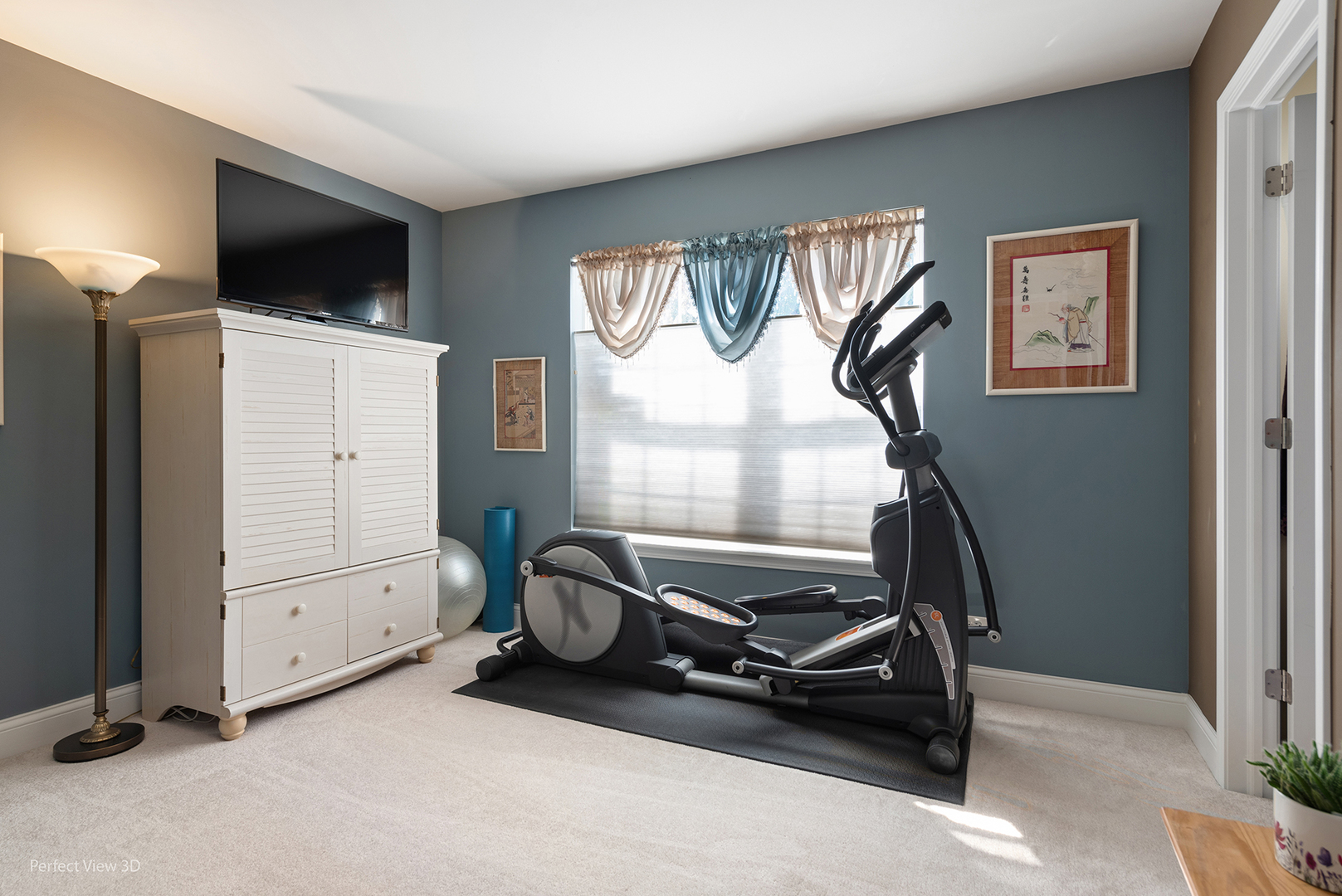 2733 Berman Road North Aurora, IL 60542 - Photo 21 of 24 a room with gym equipment and a large window