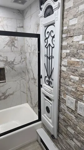 a close up of a shower