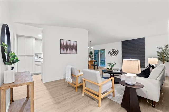 a living room with furniture