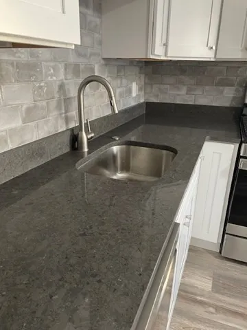 a close view of sink and tap