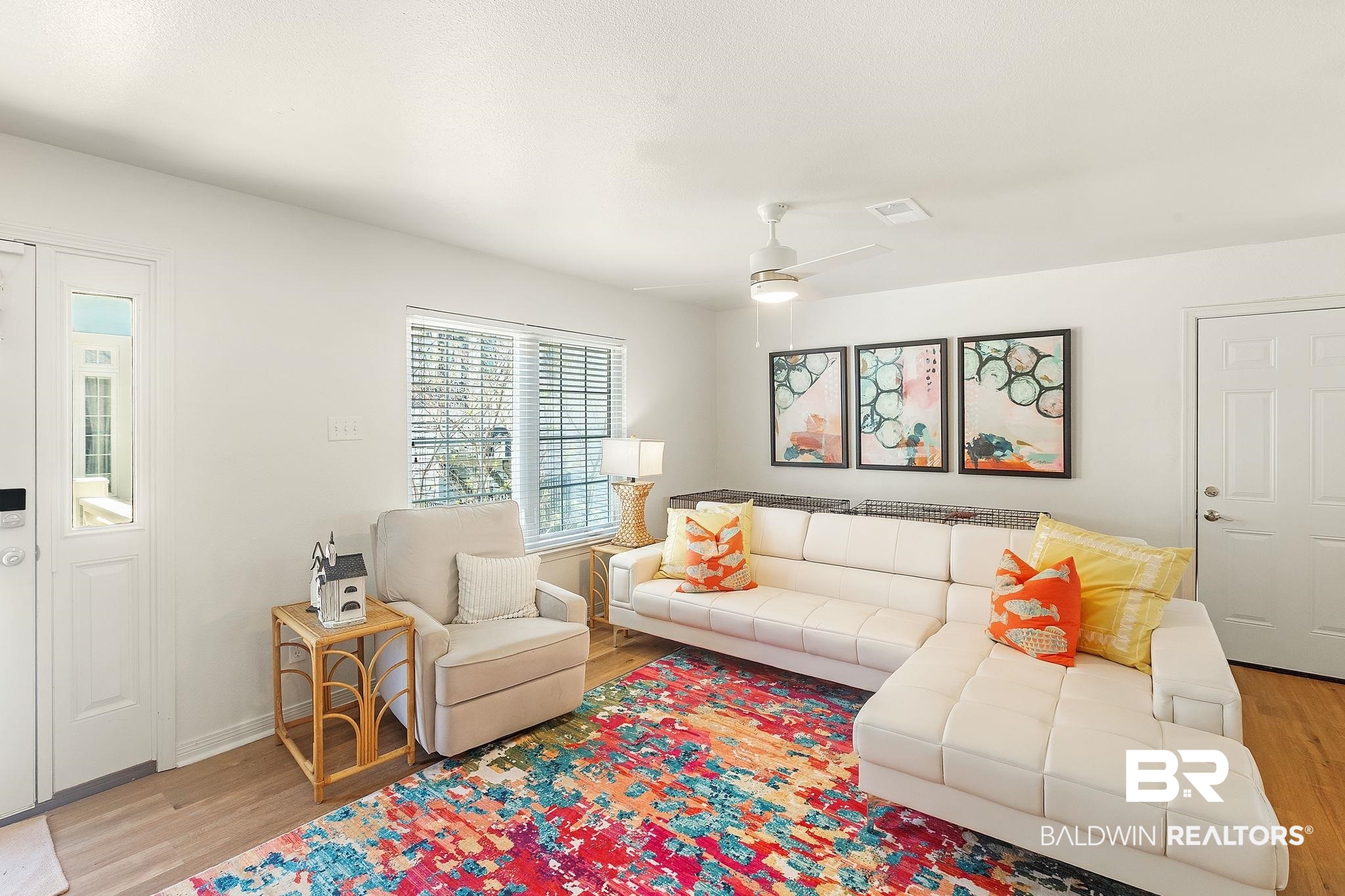 6434 County Road 95 Elberta, AL 36530 - Photo 39 of 99 Living room featuring light wood-style floors and a ceiling fan