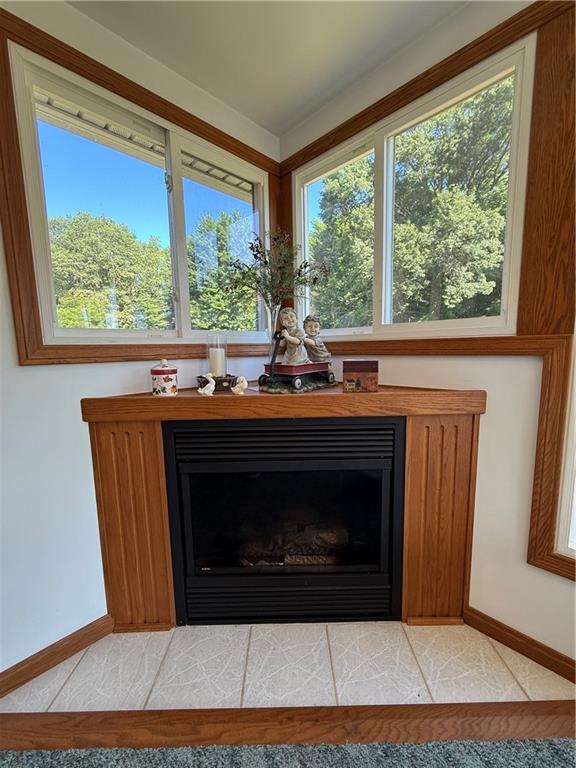 325 Williamson Road Greenville, PA 16125 - Photo 34 of 50 a living room with a fireplace and a floor to ceiling window