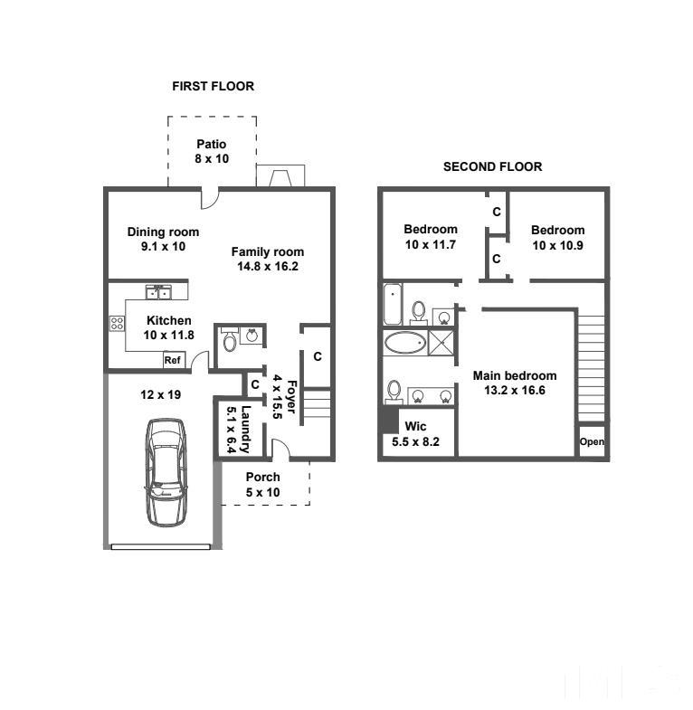 3519 Oneonta Avenue Raleigh, NC 27604 - Photo 30 of 30 Floor plan of the townhouse.