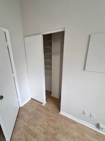 an empty room with closet