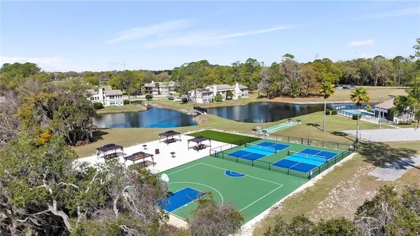 a view of a lake with a mountain