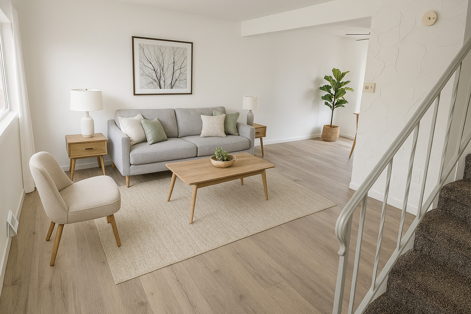 3424 Kimberly Downs Road Davenport, IA 52807 - Photo 2 of 11 a living room with furniture and a potted plant