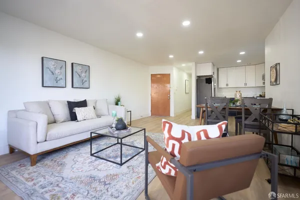 a living room filled with furniture
