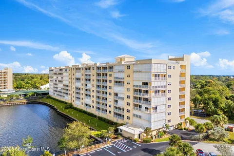 a view of a building with lake view