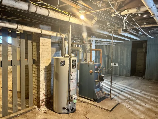 a view of a storage room with an empty space