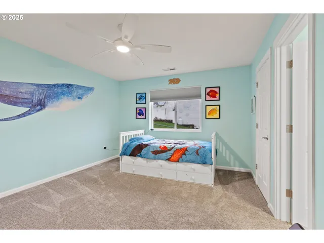 a living room with furniture and rug