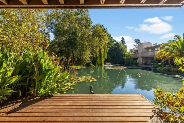 a view of a lake with houses