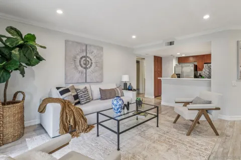 a living room with furniture