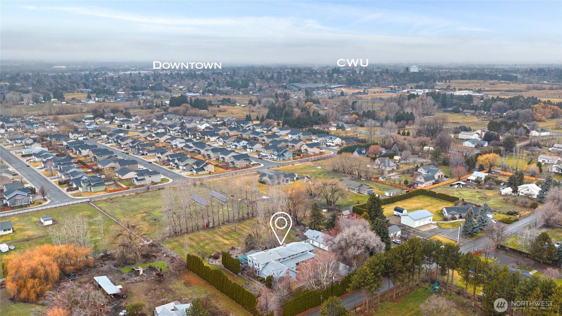 709 South Matthews Road Ellensburg, WA 98926 - Photo 38 of 40 an aerial view of residential houses with outdoor space