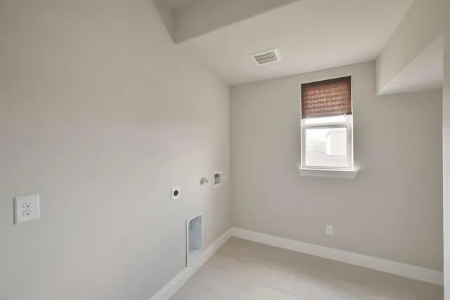 a view of a small space with a window