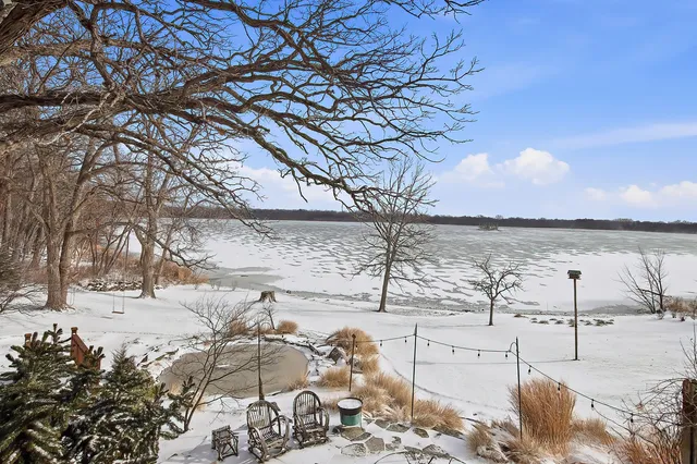 a view of a covered with snow in the yard