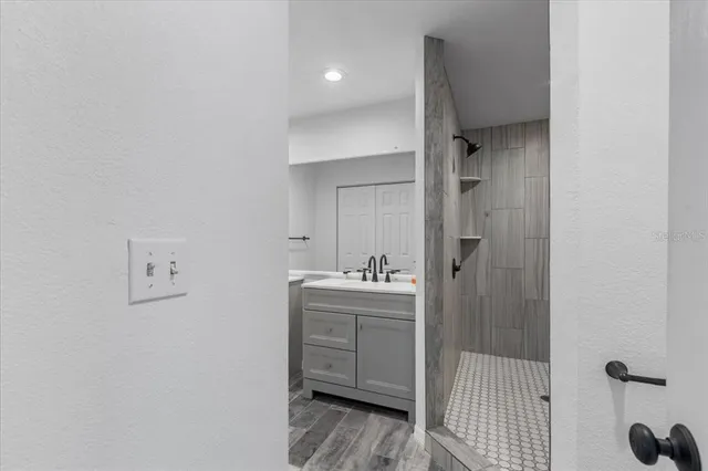 a view of a street with lots of trees