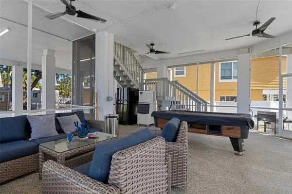 a picture of a bench in front of a door