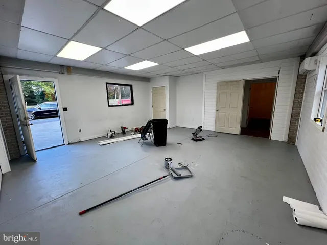 a car parked in a garage