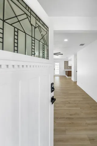 a view of a bathroom with a shower