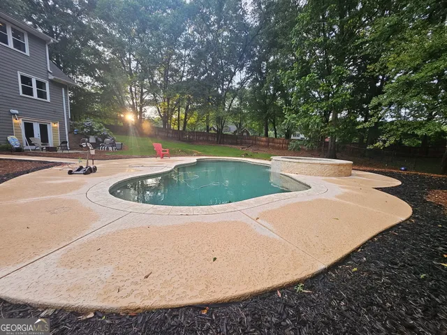 a living room with furniture