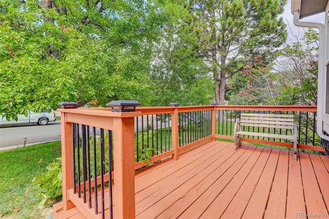 a view of a wooden deck