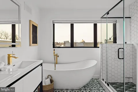 a bathroom with a shower