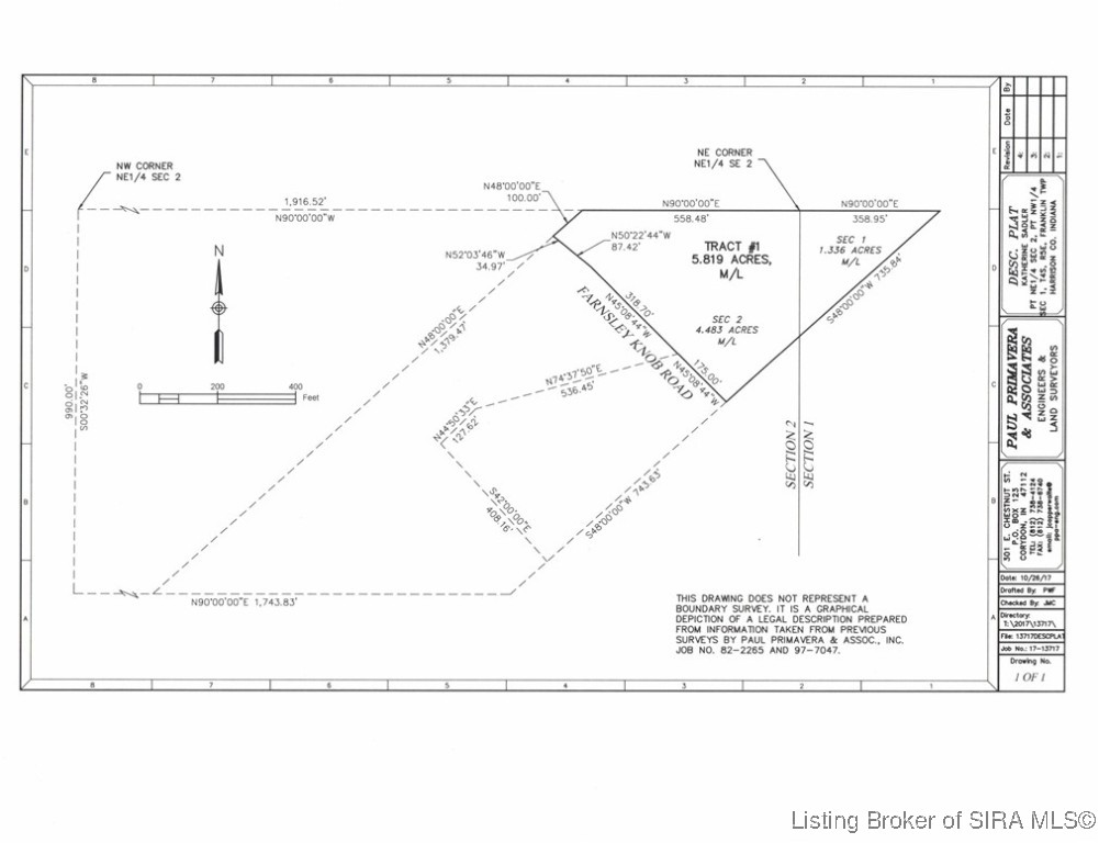 Farnsley Knob Road Elizabeth, IN 47117 - Photo 3 of 4 Survey of full property 8-11 acres to come from.