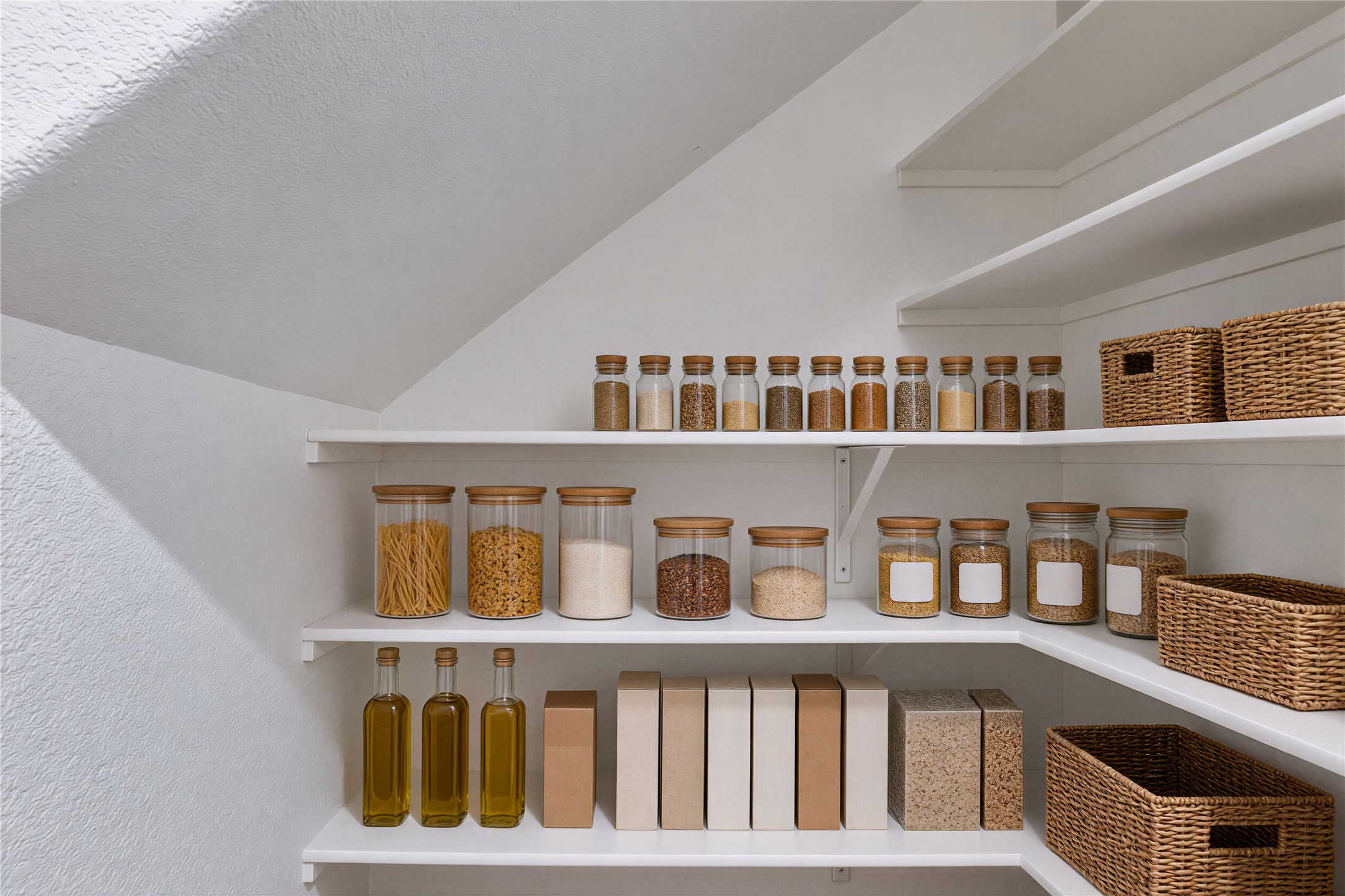 4600 Alfano Loop Round Rock, TX 78665 - Photo 11 of 34 Virtually staged - Pantry with ample built-in shelving optimizes the storage potential under the stairs.