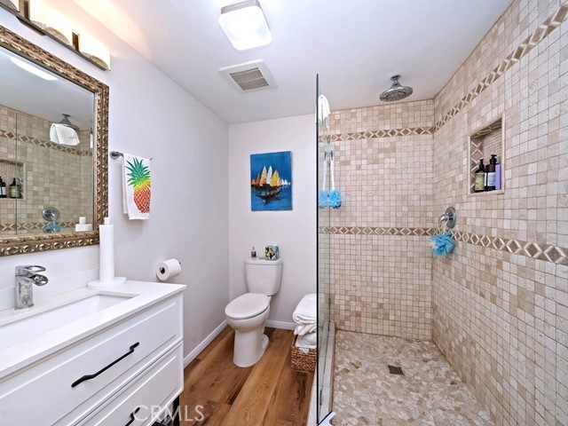 1570 Burgundy Road Encinitas, CA 92024 - Photo 19 of 47 a bathroom with a sink a toilet and shower