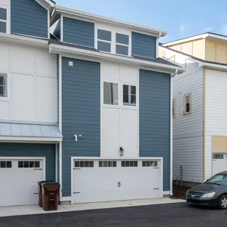 front view of a house with a street