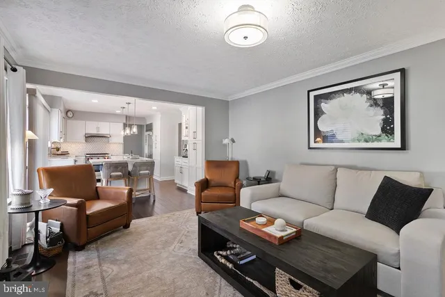 a living room with furniture and a couch