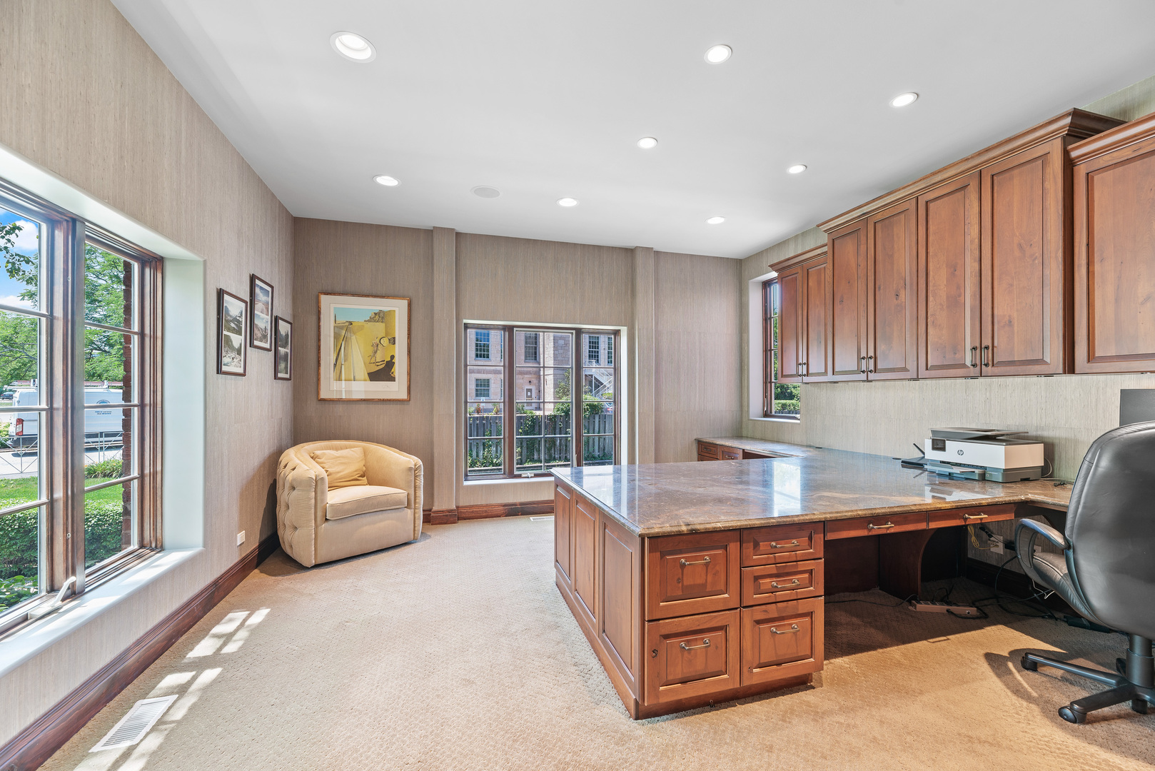 493 Hazel Avenue Highland Park, IL 60035 - Photo 16 of 52 a view of kitchen center island wooden floor furniture and a large window