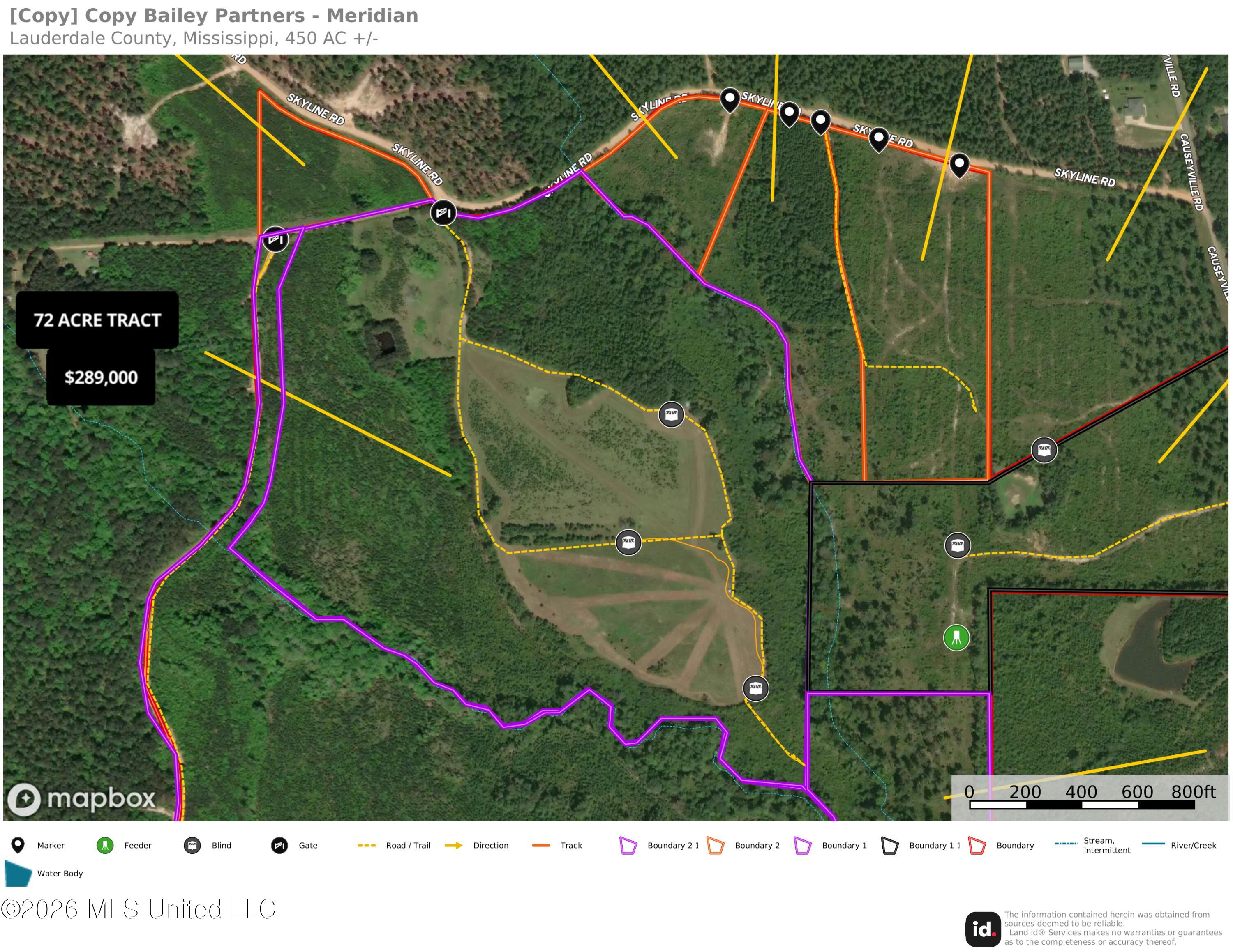 72-ac Skyline Road Meridian, MS 39301 - Photo 3 of 3 Unlabeled Map Without Priced Per Lot 72a