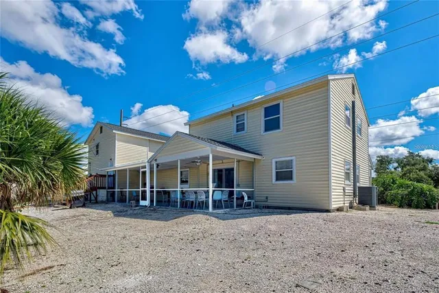 a view of a house with a backyard