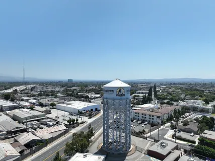 an aerial view of a city