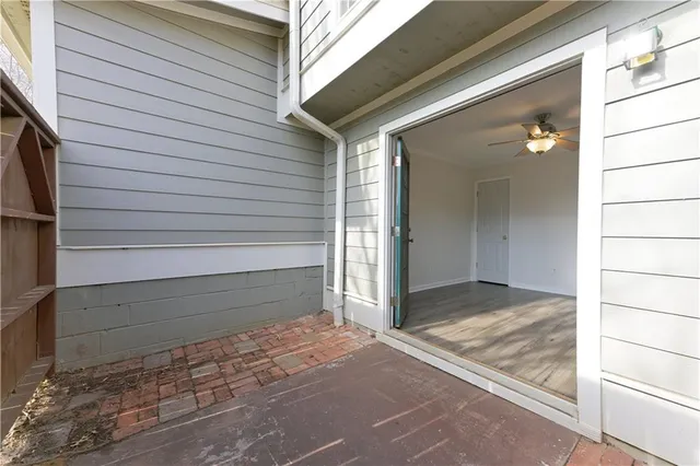 a view of backyard of house