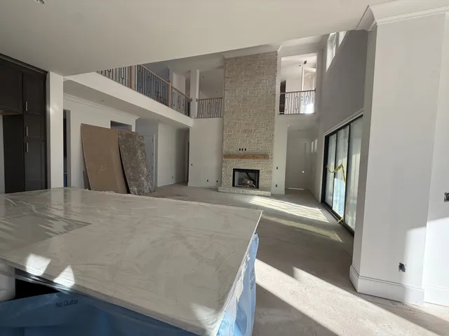 a view of a livingroom with a fireplace