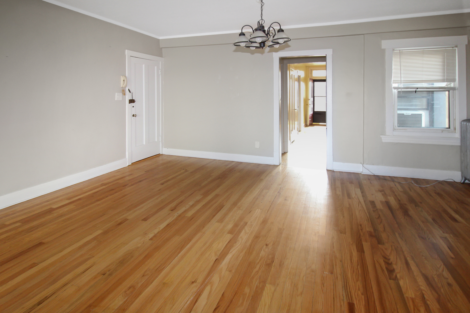 125 North Addison Avenue, Unit 3 Elmhurst, IL 60126 - Photo 6 of 16 a view of empty room with wooden floor and fan