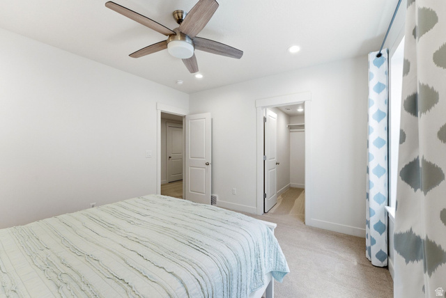 108 West Monte Rosa Lane Midway, UT 84049 - Photo 32 of 48 Carpeted room with a ceiling fan featuring wood-finish blades and a central light fixture