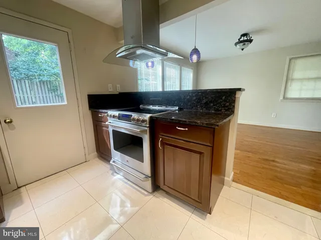 a stove top oven sitting inside of a kitchen
