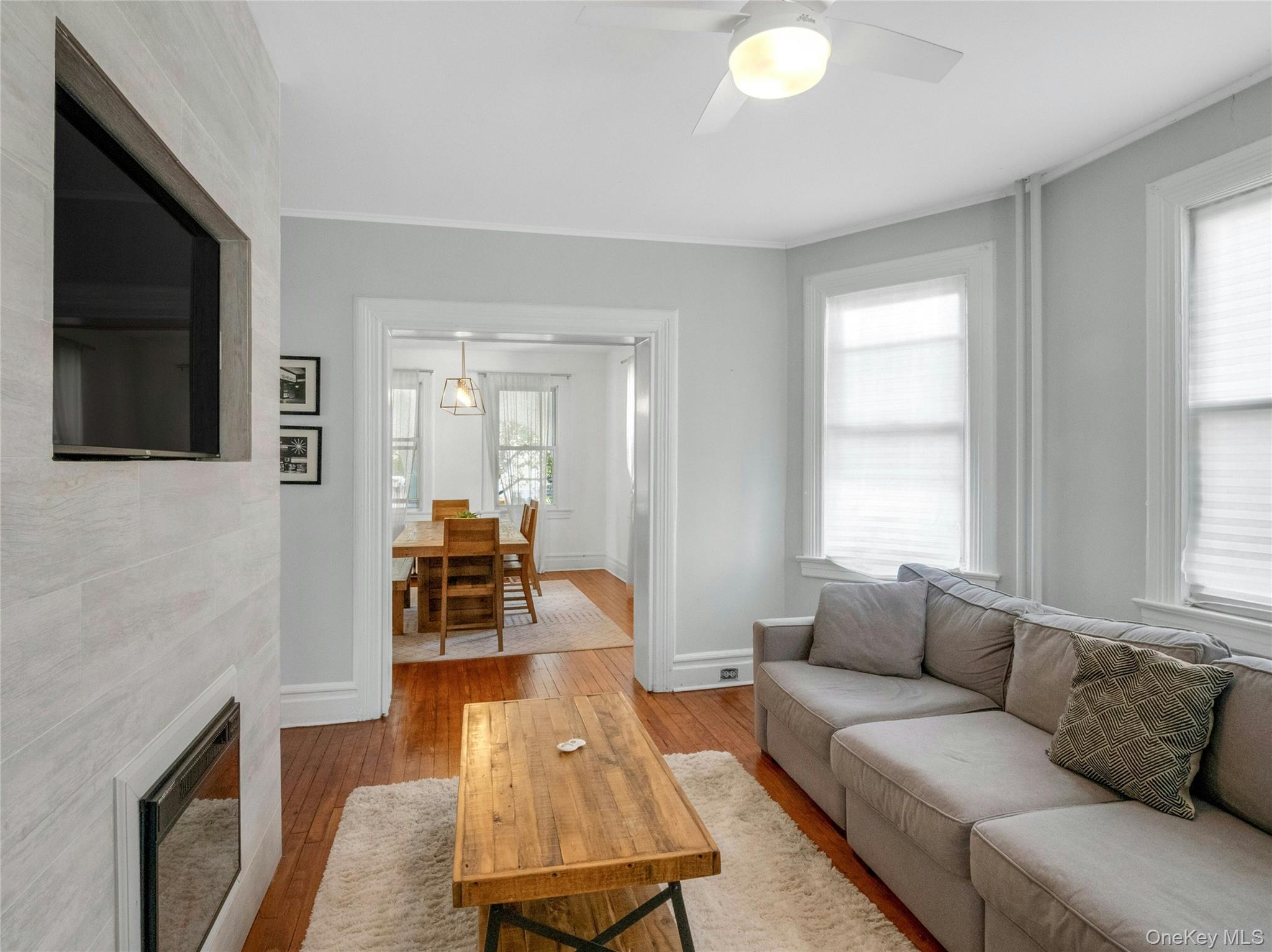 46 Meadow Lane New Rochelle, NY 10805 - Photo 9 of 42 a living room with furniture and a fireplace