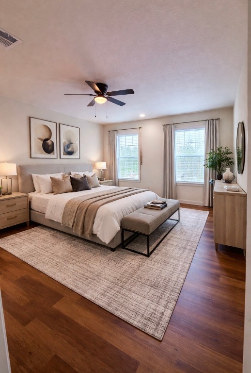 Virtual staging Serene master bedroom with modern touches
