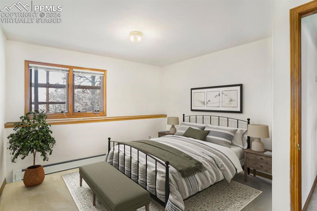 4315 Star Ranch Road Colorado Springs, CO 80906 - Photo 19 of 47 a bedroom with a bed and a potted plant