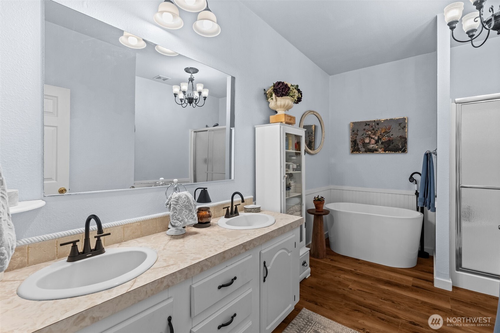 1998 Northwest Luoto Road Poulsbo, WA 98370 - Photo 20 of 40 a bathroom with a sink double vanity and a mirror