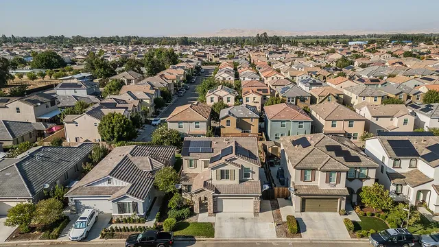 an aerial view of a residential apartment building