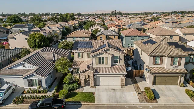 an aerial view of multiple houses