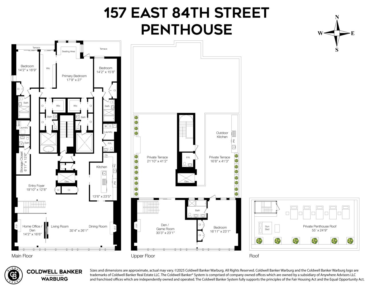 157 East 84th Street, Unit PH Manhattan, NY 10028 - Photo 17 of 17 a picture of a floor plan