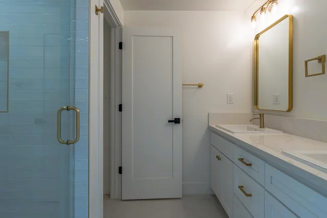 a bathroom with a shower