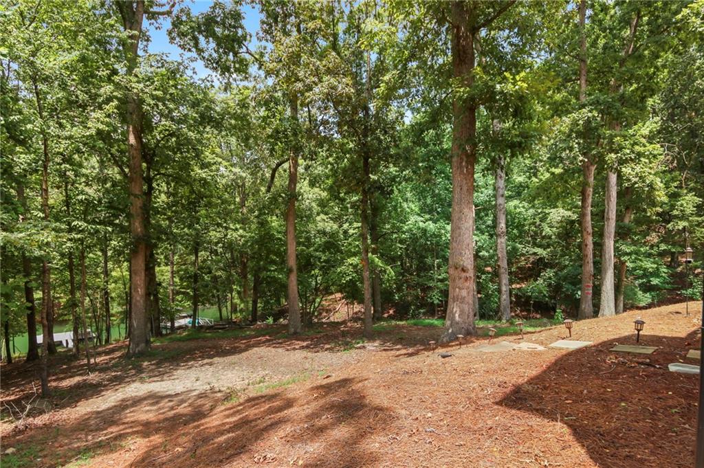6014 Warpath Road Flowery Branch, GA 30542 - Photo 33 of 36 a view of a backyard with large trees