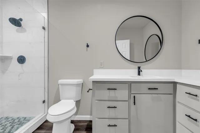 a bathroom with a sink toilet and a mirror